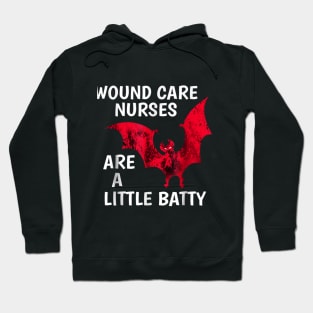 Halloween Wound Care Nurse Shirt Little Batty Hoodie